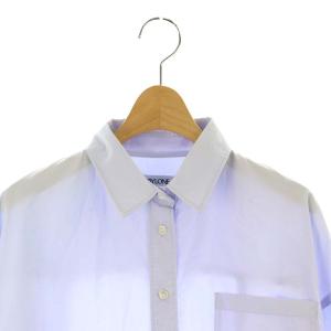 BABYLONE 24SS タイプライタービッグシャツ 長袖 チュニック丈 F ライトブルー /MI OS