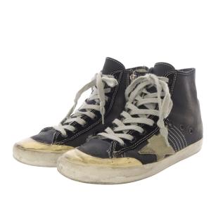 GOLDEN GOOSE FANCY スニーカー ハイカット ヴィンテージ加工 キャンバス 35 22cm 黒 ブラック G24D120