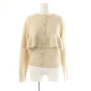 24AW ケーププルオーバー カーディガン ニット フリル 長袖 クルーネック ウール混 2 M ベージュ