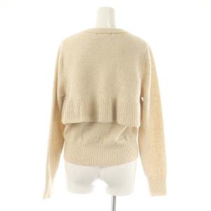 JUSGLITTY 24AW ケーププルオーバー カーディガン ニット フリル 長袖 クルーネック ウール混 2 M ベージュ