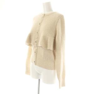 JUSGLITTY 24AW ケーププルオーバー カーディガン ニット フリル 長袖 クルーネック ウール混 2 M ベージュ