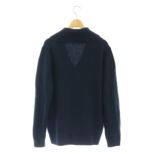 BARNEYS NEW YORK ケーブルニットカーディガン ショールカラー 長袖 ウール 紺 ネイビー