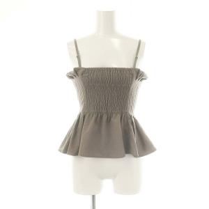24SS タックペプラムベアTOPS トップス キャミソール シャーリング F グレージュ