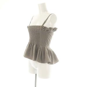 SNIDEL 24SS タックペプラムベアTOPS トップス キャミソール シャーリング F グレージュ