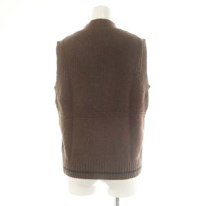 MHL. DRY LAMBS WOOL ニットベスト ノースリーブ ボトルネック プルオーバー ウール 2 茶 ブラウン 黒 ブラック