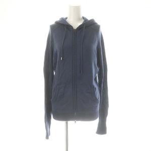 ウール ニットパーカー ジップアップ 長袖 ラグランスリーブ 2 グレイッシュブルー /ES OS