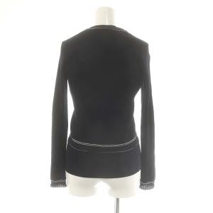 PAULE KA 近年モデル アンサンブルニット カーディガン長袖 半袖 リブ ライン S 紺 白 ネイビー ホワイト /ES