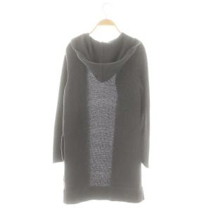 FOXEY ニットカーディガン フード ロング ダークグレー 35994