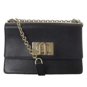 クロスボディ ショルダーバッグ ターンロック チェーン レザー ブラック /YO22