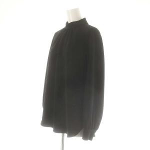 Theory 23SS Classic Crepe Stand Collar Vol TP ブラウス 長袖 プルオーバー S 黒 ブラック