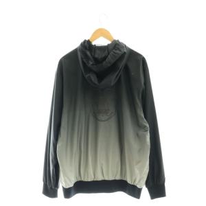 lucien pellat finet arenaスカル刺繍グラデーションフーディジャケット ブルゾン アウター フルジップ ロゴ XL 黒 ブラック グレー