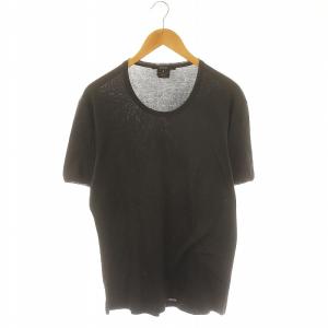 無地UネックTシャツ カットソー 半袖 XS チャコールグレー /ES OS