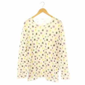 × masamenos プリントカットソー Tシャツ 長袖 XXL オフホワイト マルチカラー /ES