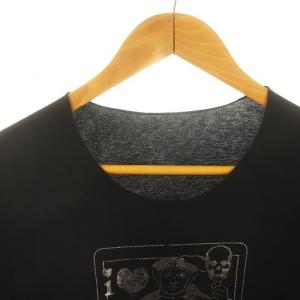 lucien pellat finet トランプ柄プリントTシャツ カットソー 半袖 XL 黒 銀色 ブラック シルバー色