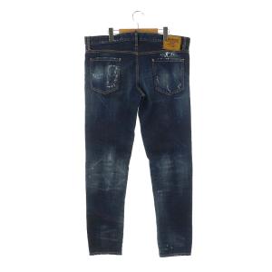 DSQUARED2 加工デニムパンツ ジーンズ スリム 54 紺 ネイビー S74LB0437