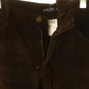 DOLCE&GABBANA コーデュロイパンツ テーパード ダメージ加工 52 茶色 ブラウン /ES OS