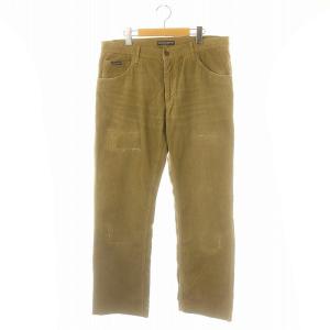 コーデュロイパンツ ストレート ダメージ加工 50 カーキ