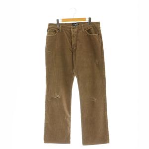 コーデュロイパンツ ボトムス ボタンフライ コットン 52 XL 茶 ブラウン /YQ OS