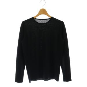 FF30 クルーネック オーバープルオーバー ニット カットソー ウール 36 黒 /MI OS