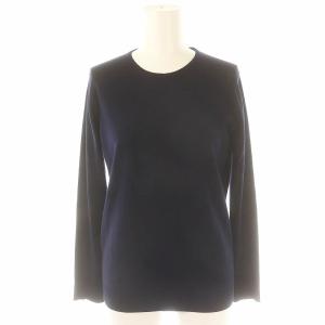 FF30 クルーネックプルオーバー ニット セーター 長袖 36 紺 ネイビー