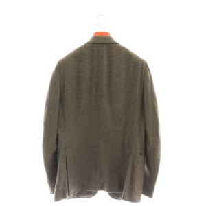 ISAIA シルクウール ハウンドトゥース 3B ジャケット 46 ダークブラウン