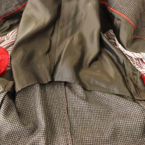 ISAIA シルクウール ハウンドトゥース 3B ジャケット 46 ダークブラウン