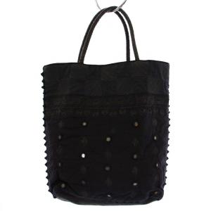 ISSEY MIYAKE タマシャ TAMASHA ハンドバッグ トートバッグ 刺繍 ブラック