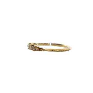 agete パール リング K18 0.03ct ダイヤモンド 9号