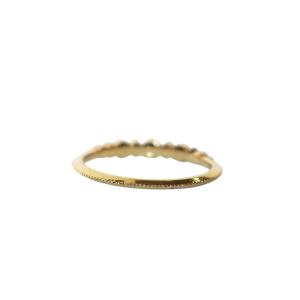 agete パール リング K18 0.03ct ダイヤモンド 9号
