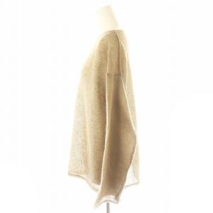 Spick&Span 24AW ルーズモヘヤMIXボートネックニット セーター 長袖 透かし編み シアー グレージュ /DO
