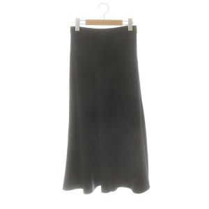 シャイニーサテンスカート フレアスカート ロング 40 黒 ブラック /DF OS