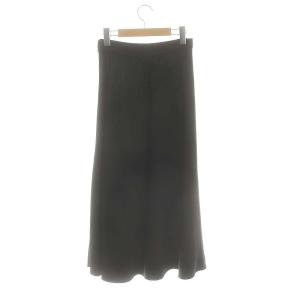 EPOCA シャイニーサテンスカート フレアスカート ロング 40 黒 ブラック /DF OS