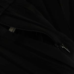 EPOCA サテンプリーツスカート ロング 38 黒 ブラック /DF OS