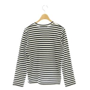 PLAY Comme des Garçons ハートワッペン ボーダー カットソー Tシャツ ロンT 長袖 L 黒 白 ブラック ホワイト  AD2023