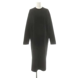 SUUIN ROUND HEM ワンピース ロング 長袖 02 黒 ブラック