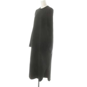 ATON SUUIN ROUND HEM ワンピース ロング 長袖 02 黒 ブラック
