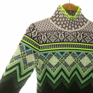 Mame Kurogouchi Fair Isle High Neck Knitted ニット セーター 総柄 ハイネック 長袖 1 黒