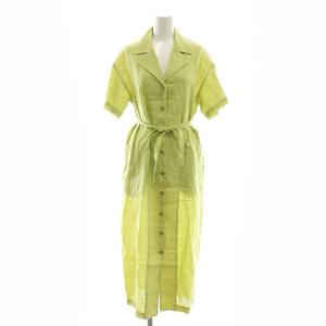 RHC シャツワンピース 半袖 ロング マキシ丈 麻 リネン XS ライトグリーン /KO OS