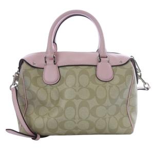 COACH ベネット ミニサッチェ 2WAYバッグ シグネチャー ハンドバッグ ショルダーバッグ ピンク べージュ
