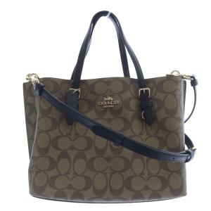 モリー トート 25 シグネチャー キャンバス 2WAY ショルダーバッグ ハンドバッグ 茶色 ブラウン