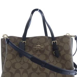 COACH モリー トート 25 シグネチャー キャンバス 2WAY ショルダーバッグ ハンドバッグ 茶色 ブラウン