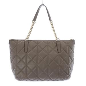 COACH キルティング チェーン トートバッグ ハンドバッグ ロゴ べージュ F36661 /SR16