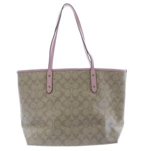 COACH トートバッグ シグネチャー ハンドバッグ べージュ ピンク F36875 /SR15