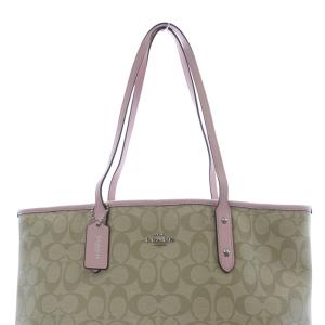 COACH トートバッグ シグネチャー ハンドバッグ べージュ ピンク F36875 /SR15