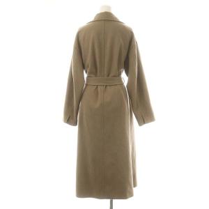 SLOBE IENA SUPER100メルトン ビックラペルコート アウター ロング ダブル 38 茶 ブラウン /MF OS