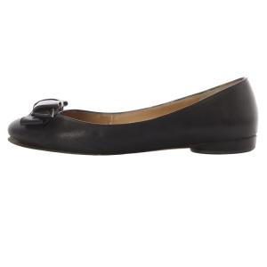 Salvatore Ferragamo パンプス レザー ローヒール 7 24.5cm 黒 ブラック