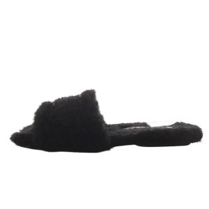 MARC JACOBS The Marc Teddy サンダル フラット スクエアトゥ エコファー 37 ブラック