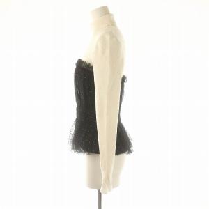 Apuweiser-riche 23AW チュールコンビニット カットソー タートルネック 長袖 2 白 黒 ホワイト ブラック /DF