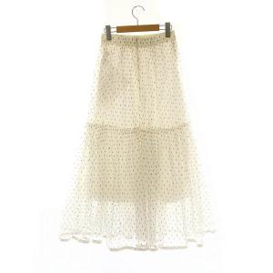 Apuweiser-riche 24SS バリエチュールスカート フレア ロング ドット 1 白 黒 ホワイト ブラック /DF OS