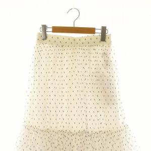 Apuweiser-riche 24SS バリエチュールスカート フレア ロング ドット 1 白 黒 ホワイト ブラック /DF OS
